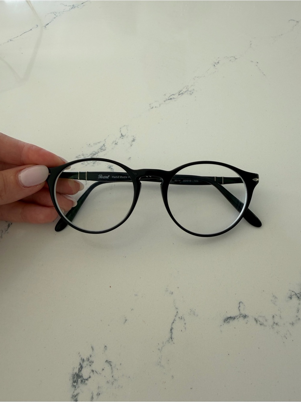 Persol Black Round Eyeglass Frames